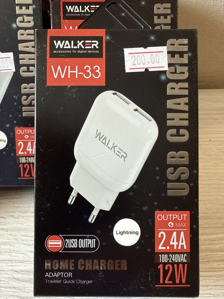 Мережевий зарядний пристрій WALKER WH-33 Type-C/micro/Iightn