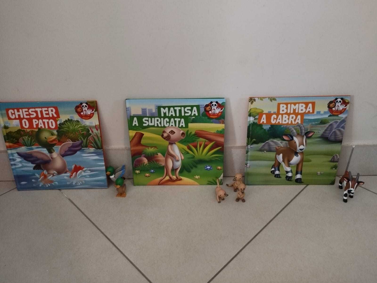 Livros sobre animais e os animais em brinquedo