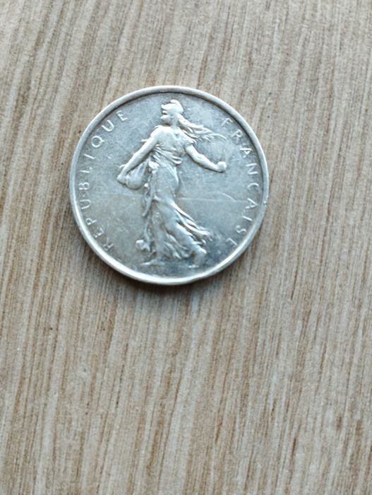 Moeda 5 francos 1965 prata