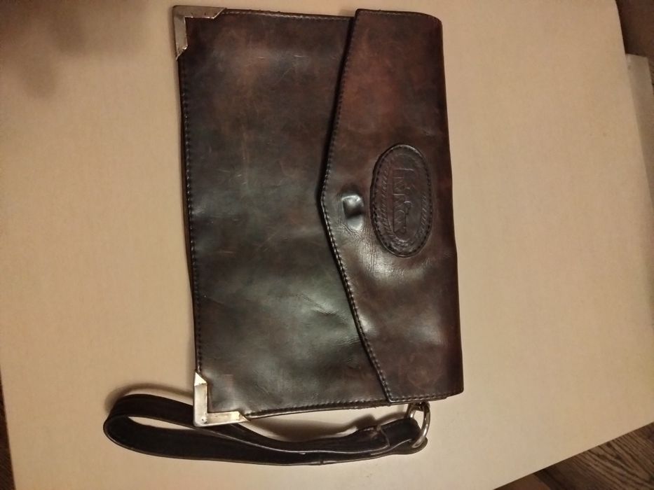 Мужская кожаная сумка барсетка клатч