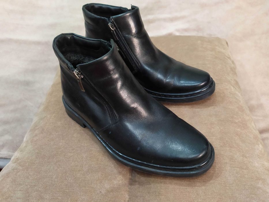 Полуботінки MIDA шкіряні із блискавками Мех Хутро Ботінки Мііда Кожа