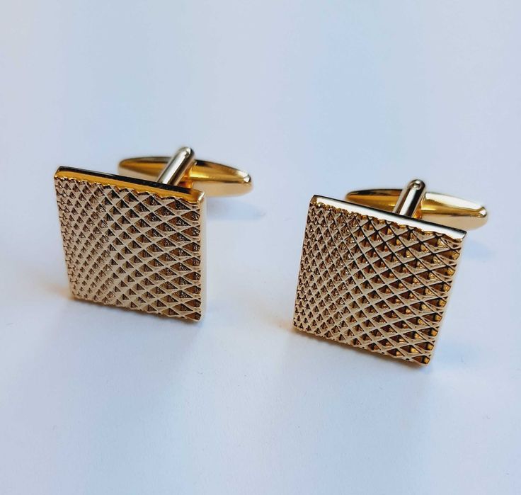 Złote spinki do mankietów mankietowe do koszuli ślub komunia