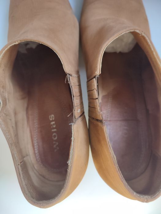 Botki damskie firmy Wojas roz 40, karmelowe , skóra naturalna