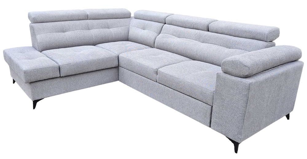 Duży Narożnik Sofa Porto II, Pikowany, wygodny, Gąbka HR, Sprężyny
