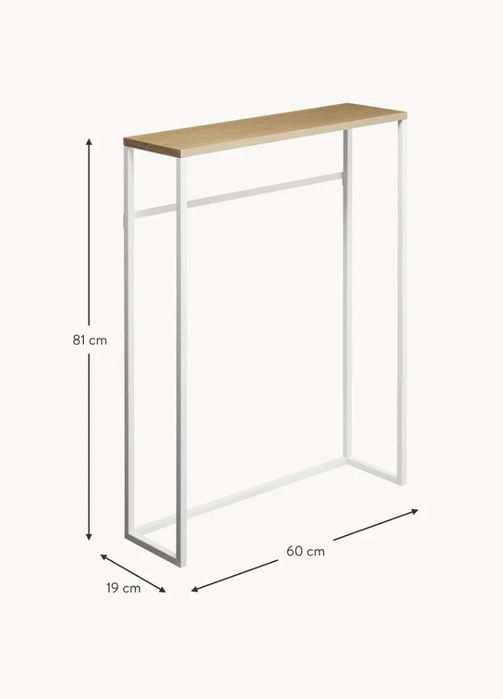 Konsola stolik z metalu Tower 60x81x19 cm biała WESTW!NG