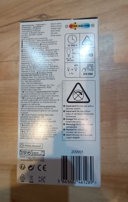 Żarówka LED Diall A67 22 W E27 2452 duża mocna 22w 100w 150w