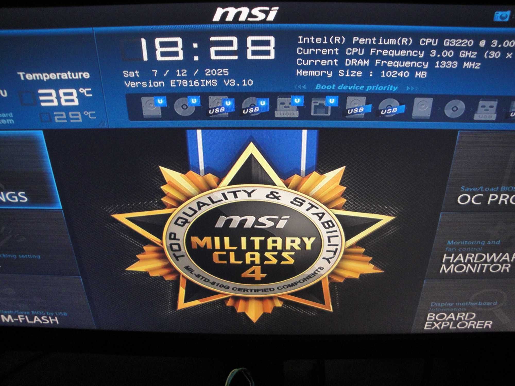 Płyta uszkodzona MSI B85-G43 Socket 1150 + procesor gratis
