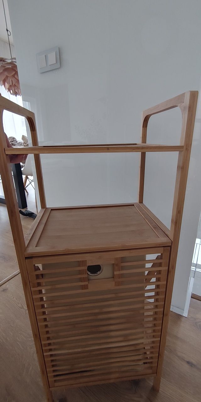 Nowa szafka bambusowa z koszem na pranie