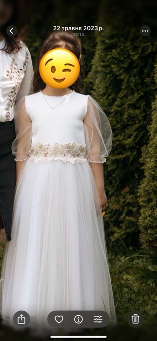 Святкове плаття на дівчинку на причастя