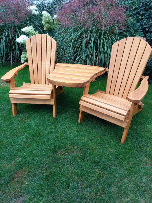 Krzesło, Fotel Adirondack - drewniane, ogrodowe,  tarasowe