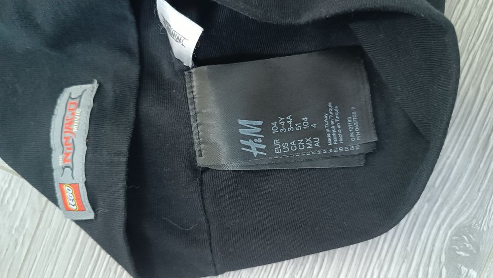H&M Lego Ninjago Czapka bawełniana chłopięca 104 cekiny czarna
