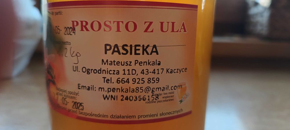 Naturalne miody prosto z pasieki
