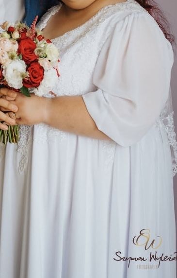 Suknia ślubna plus size 7xl z koronką