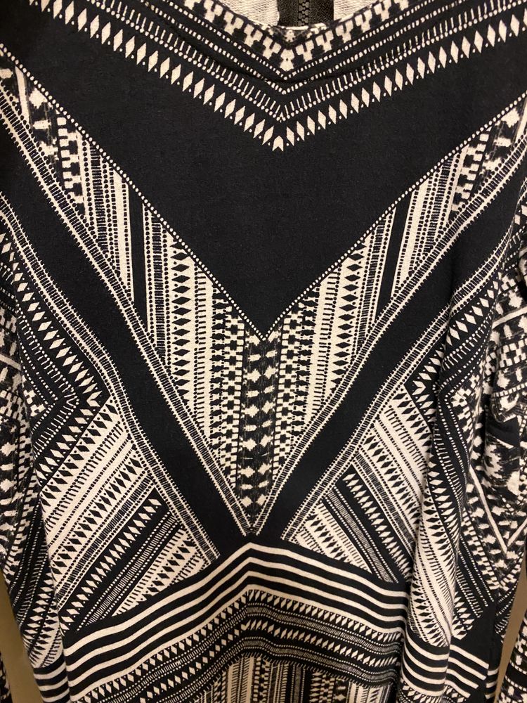 Tunika sukienka h&m 38 m czarno biała bawełna