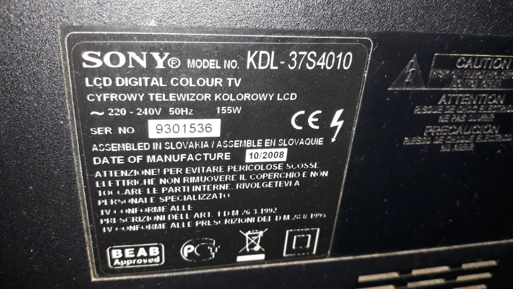 Telewizor LCD SONY KDL-37S4010