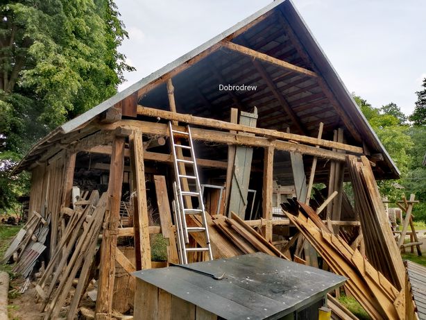 Rozbiórki rozbiórka stodoły stodola stodół stare drewno deski belki
