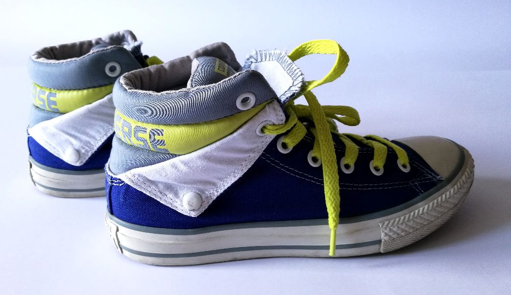 Oryginalne Trampki CONVERSE Peel Back Niebieskie Wywijane 35, dł. 21,5