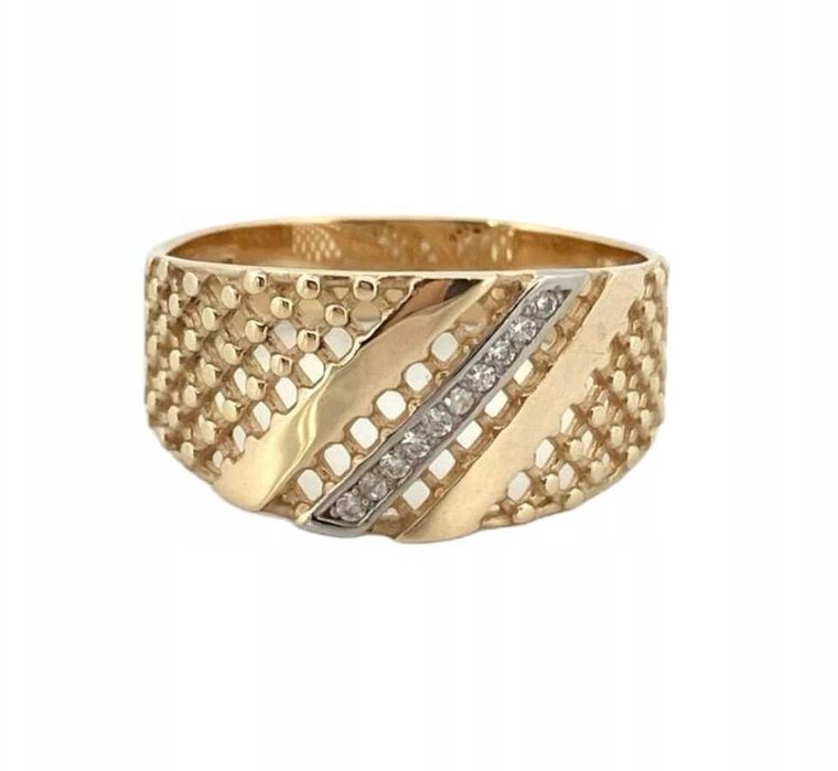 Elegancki Złoty Pierścionek ZŁOTO p.585 r.18 CUDO