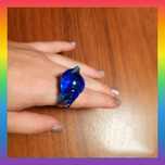 Anel com búzio azul. Preço 1,50 eur.