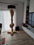Lampa stojąca naturalne drewno