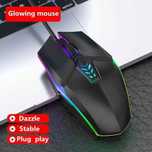 Przewodowa mysz do gier z oświetleniem RGB.