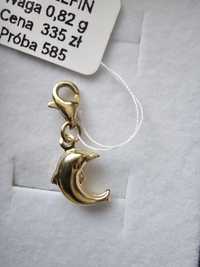 Zawieszka charms zloto 585 delfin