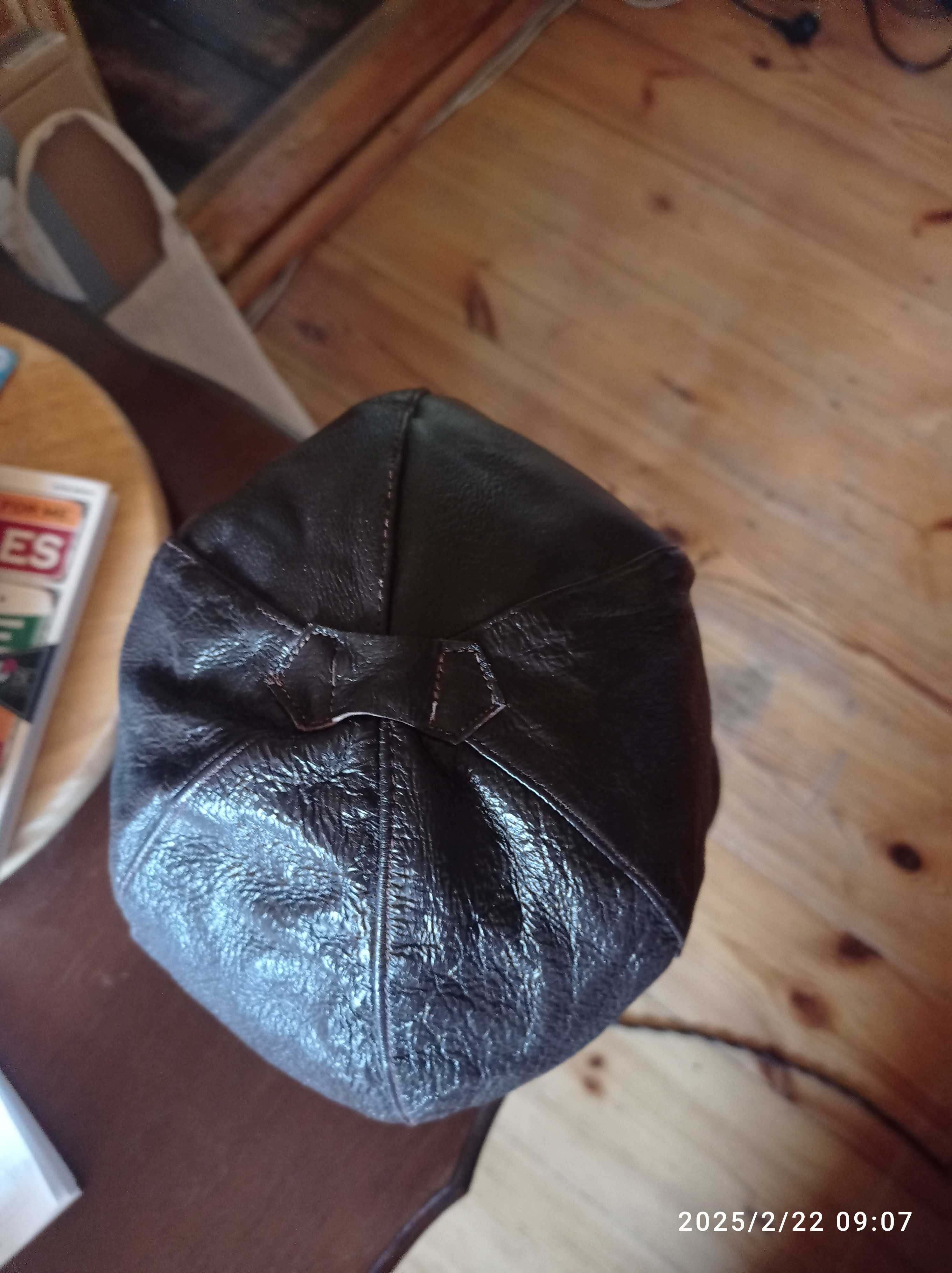 Czapka pilotka skórzana nowa r. 57 1964 r.