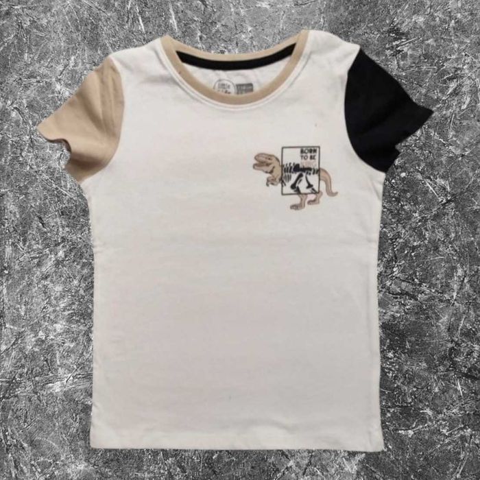 1 szt. t-shirt bawełniany z dinozaurem, rozmiar 110/116 cm