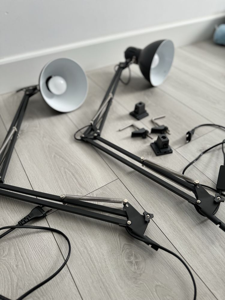 Dwie lampy biurkowe Ikea TERTIAL ciemnoszary/czarne
