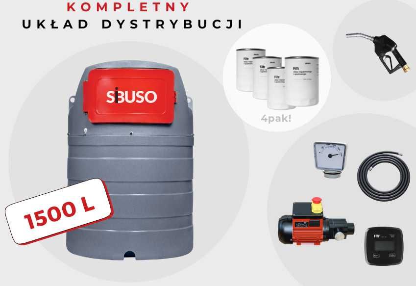 Kompletny zbiornik do paliwa na olej napędowy diesel ON SIBUSO 1500L