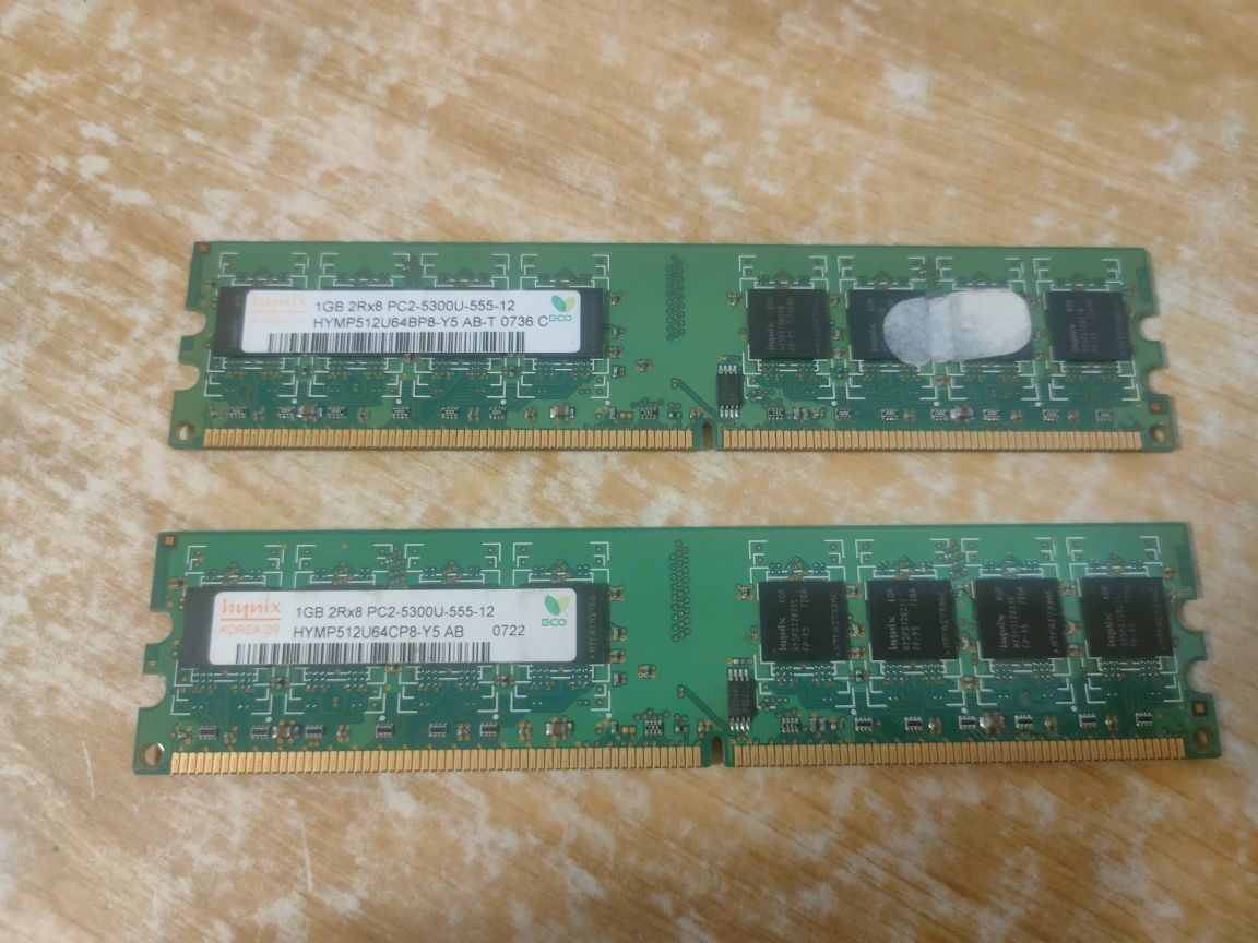 ‼️ DDR2 2 шт. по 1 Гб (комплект) Оперативна пам’ять для ПК ‼️