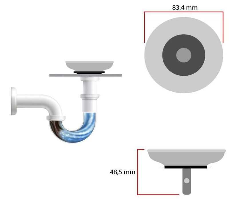 2x Korek Sitko Do Zlewu 83mm Stal Nierdzewna