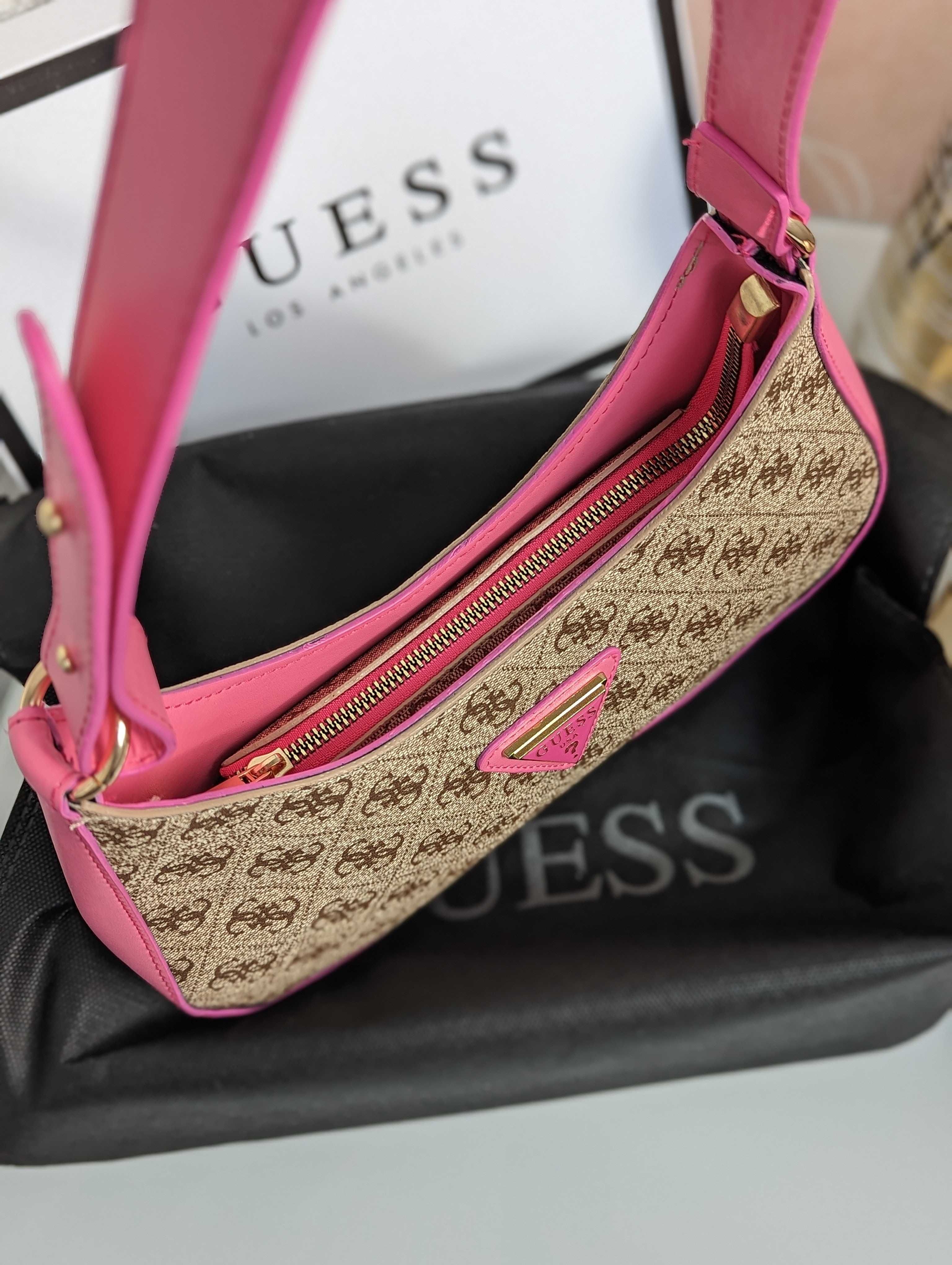 Женская сумка Guess хобо на плечо  Гесс багет