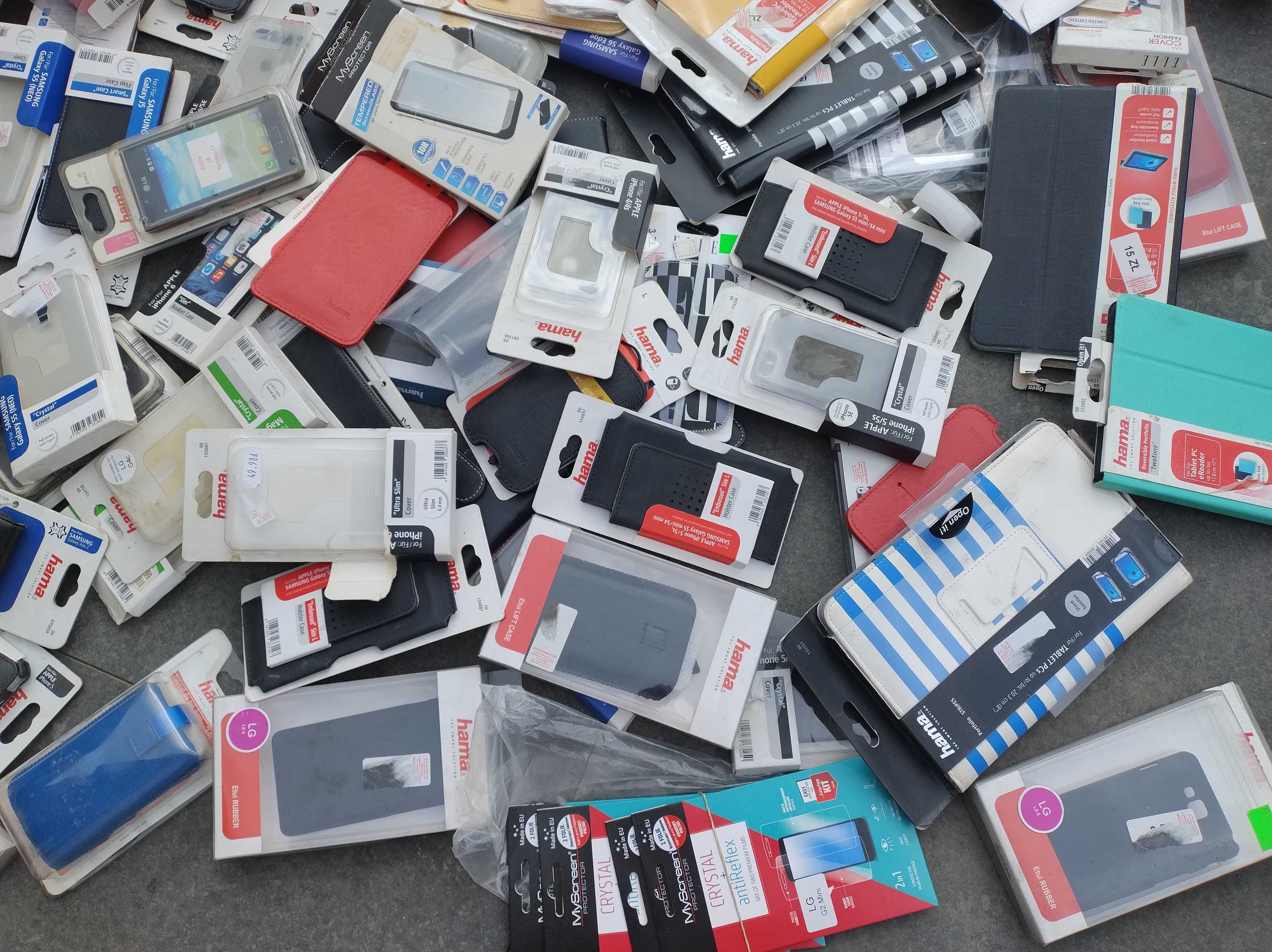 Mix hurt pokrowce etui Hama telefon tablet, Samsung, Apple, ok 150 szt