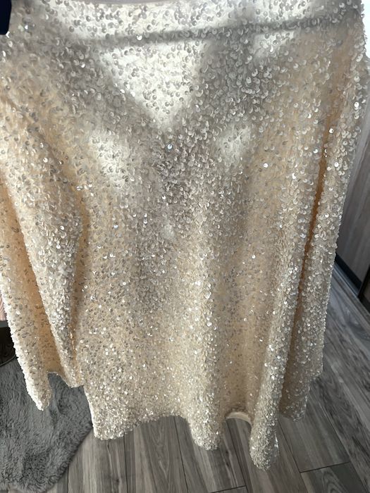 H&M sukienka z cekinami cekinowa z kokarda viralowa 38 M