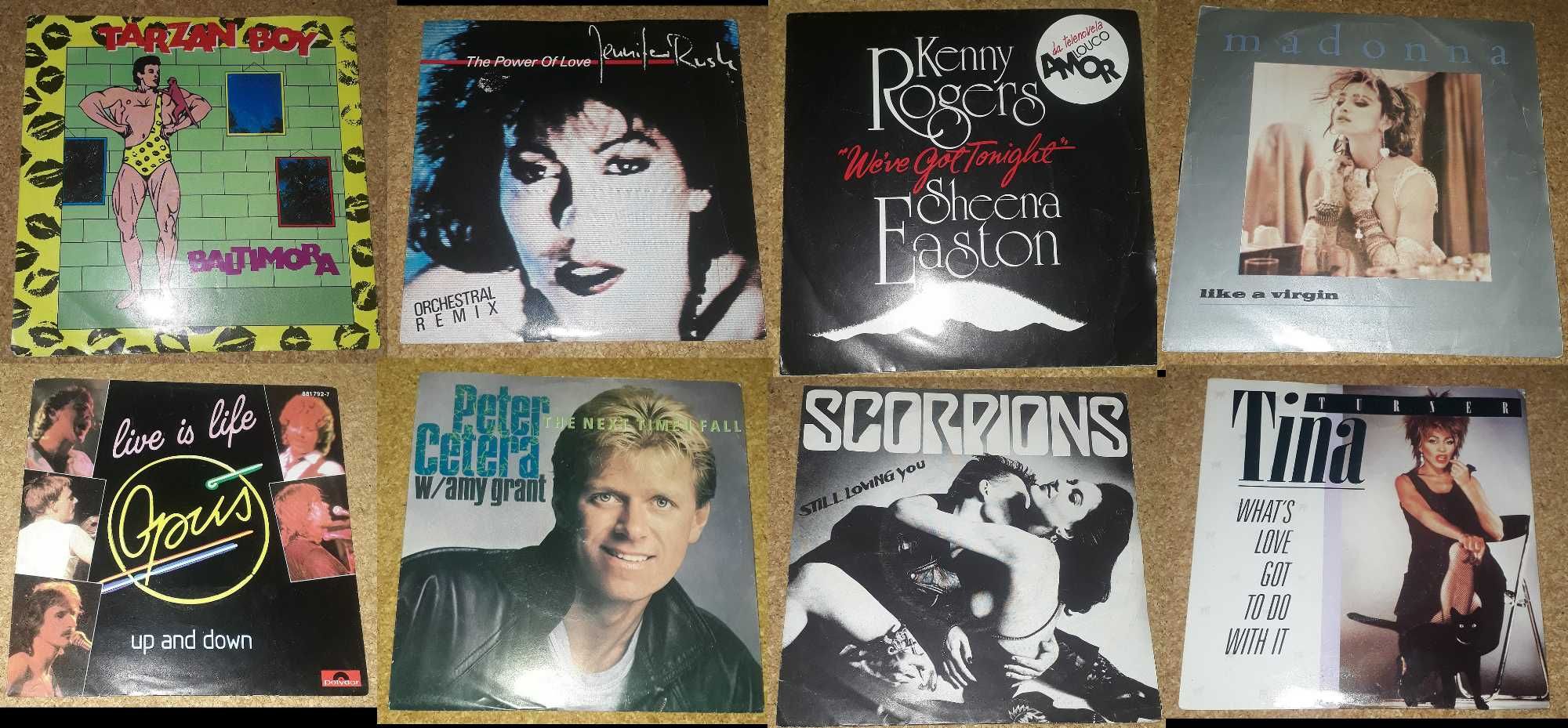 Singles Vinil COMO NOVOS —sucessos anos'80: Kenny&Sheena, Opus, etc...