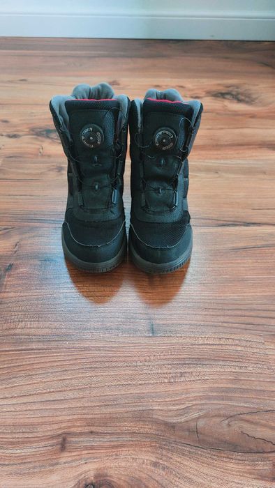 Buty zimowe 34 35 GoreTex Gore Tex śniegowce czarne kozaki dziecięce