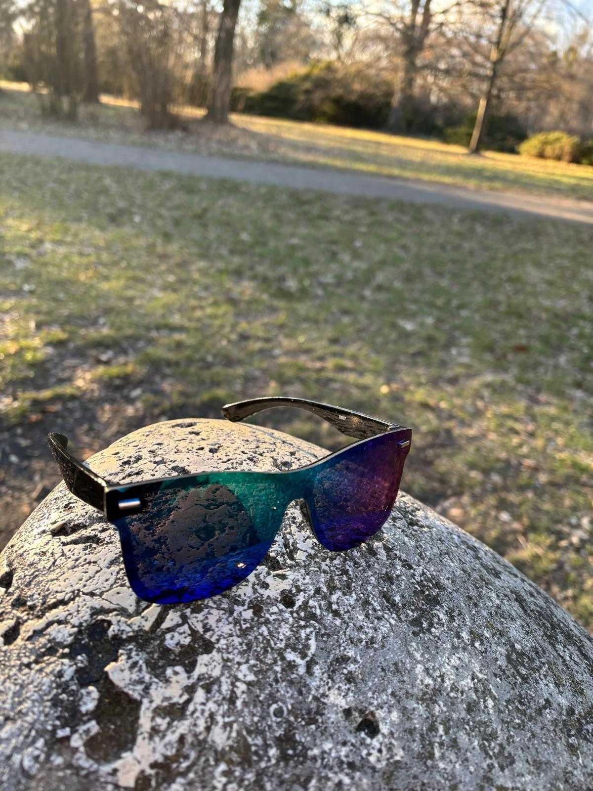 Niebieskie lustrzane okulary przeciwsłoneczne UV 400