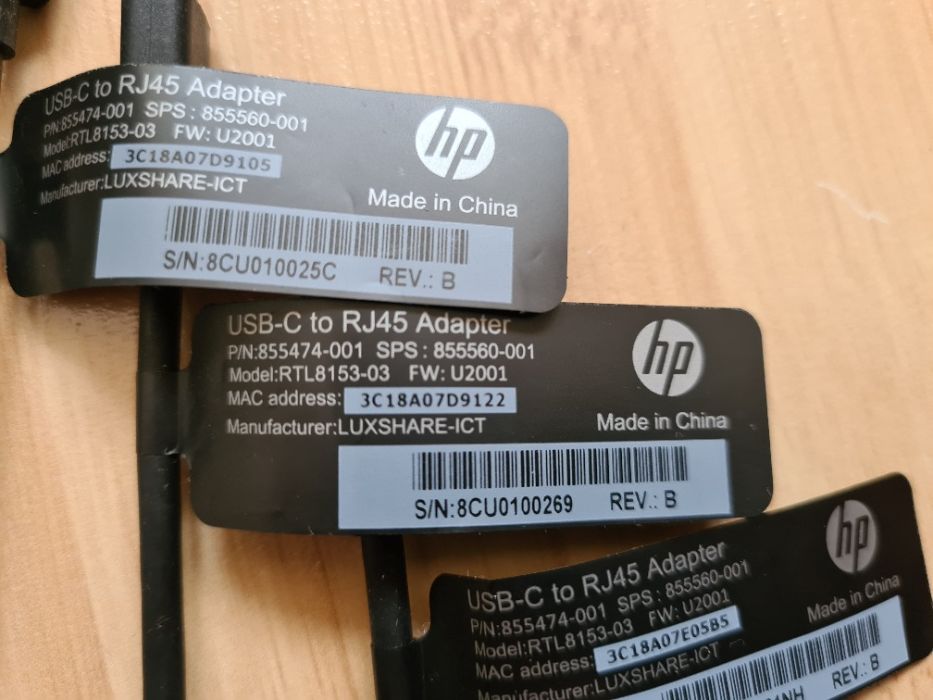 HP USB-C to RJ45 Ethernet RTL8153-03 гарантія 3 міс Dell Lenovo Apple