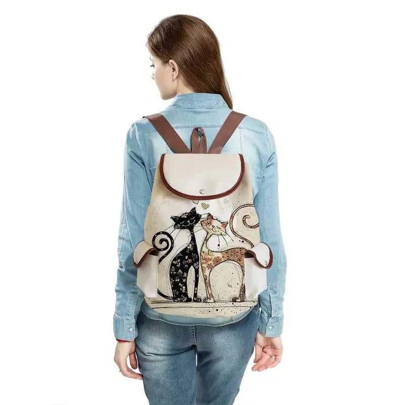 Piękny plecak damski w koty