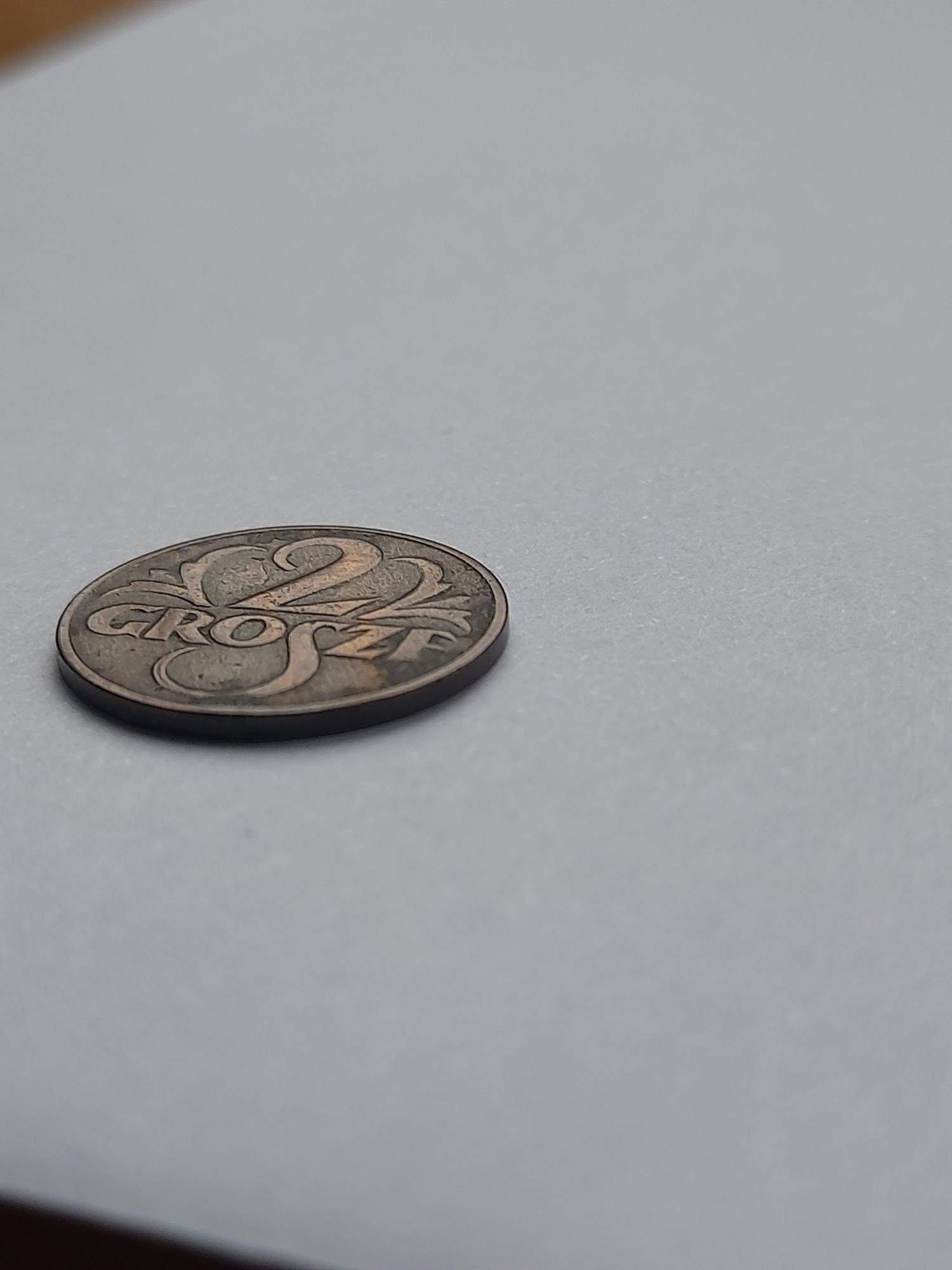 Moneta 2 grosze z 1934 roku.