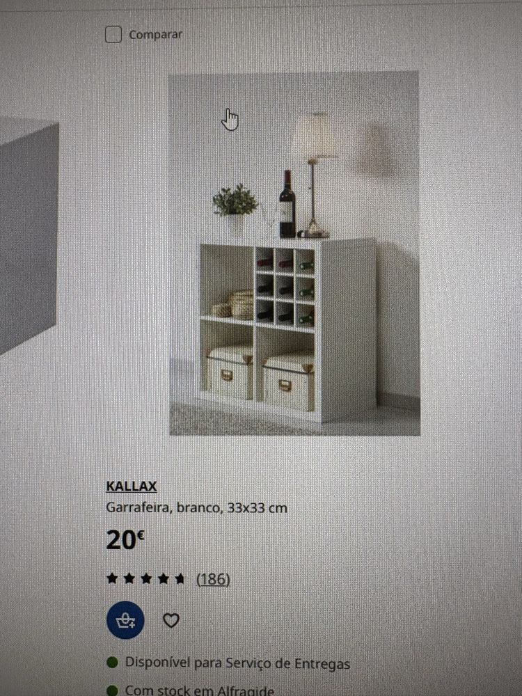 Kallax mais acessorios (cesta e garrafeira)