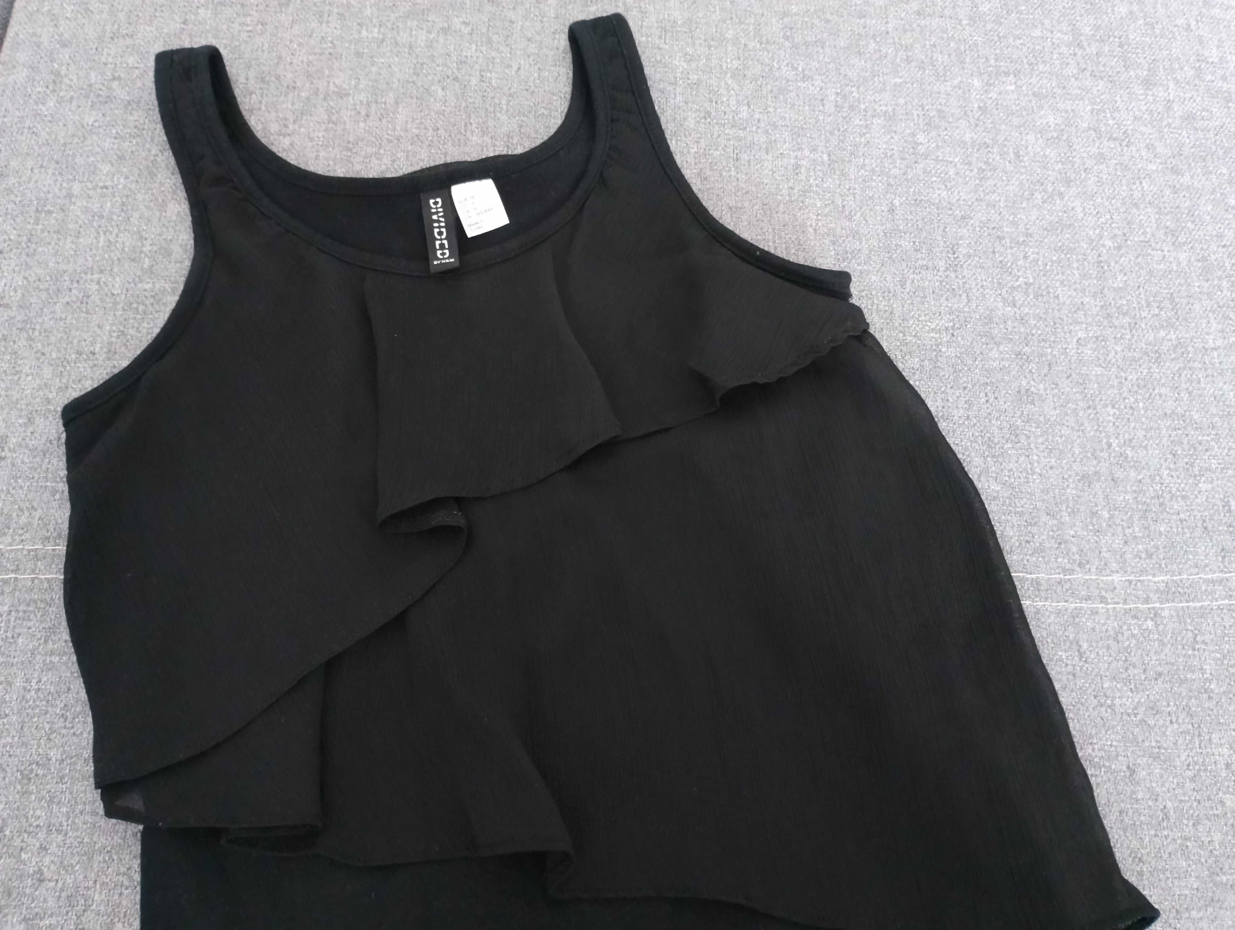 Bluzka czarna H&M z falbaną