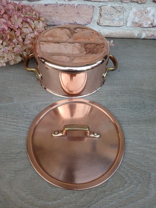 Miedziany garnek z pokrywką pojemność 1,6 litra
