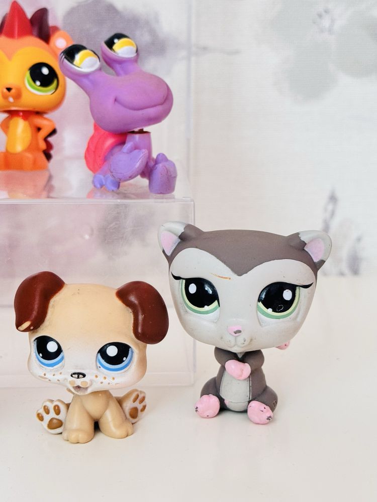 Duży zestaw figurek Littlest Pet Shop LPS Hasbro,byczek,jeż,fretka