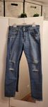 Jeansy H&M męskie z przetarciami 34/32 skinny low waist 93% bawełna