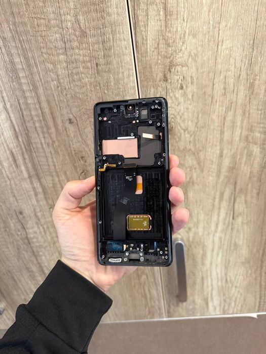 Дисплей Samsung S21 Ultra с рамкой, отпечатком пальца, black