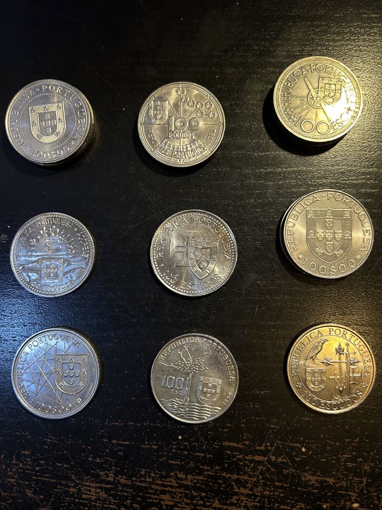 Moedas antigas de Portugal 100 escudos