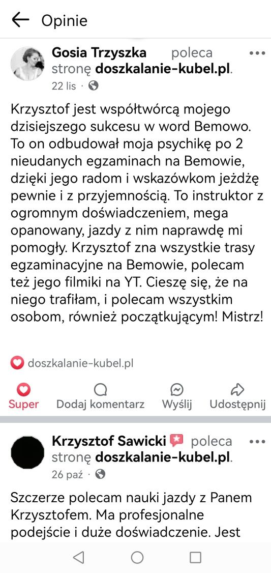 Jazdy doszkalające kat. B, Bemowo, Odlewnicza