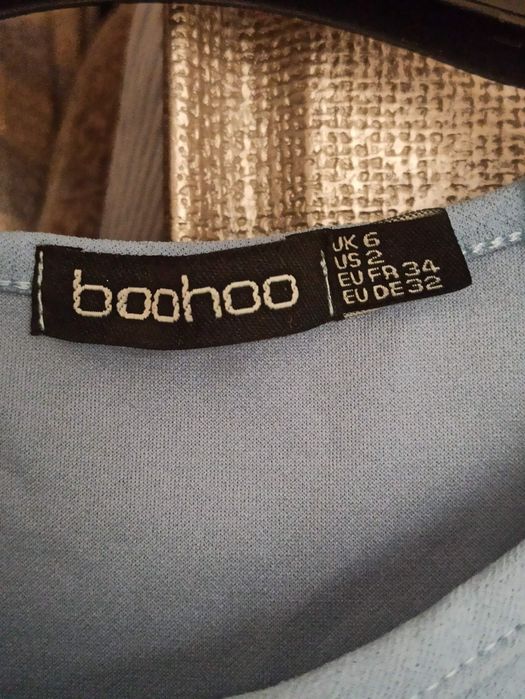 Vestido em malha azul XS boohoo